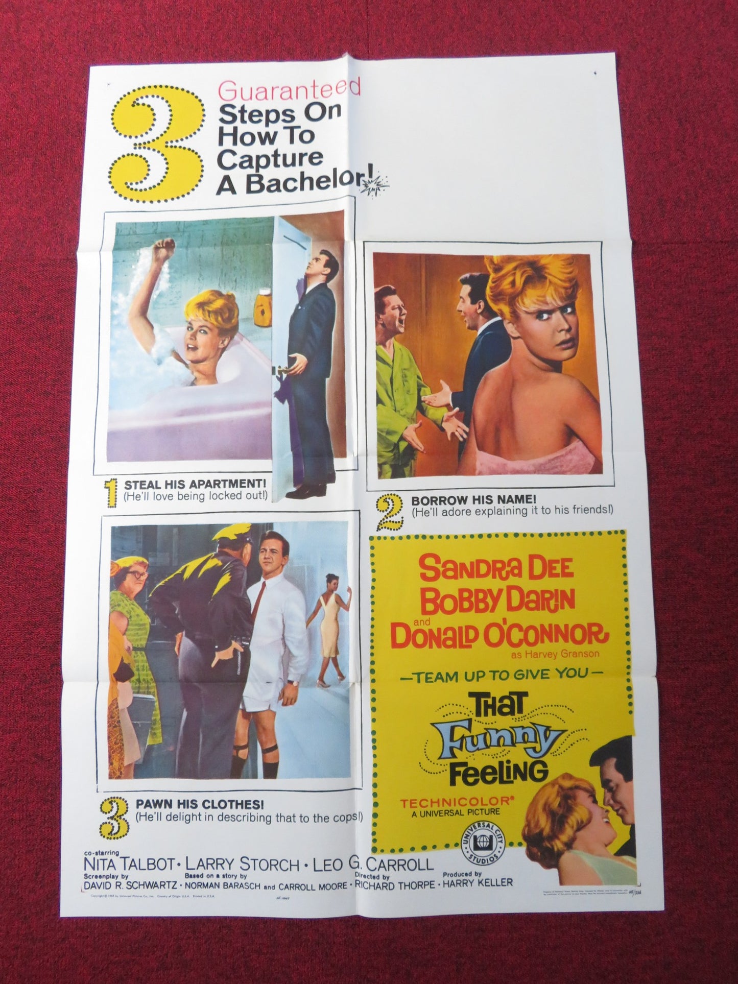 THAT FUNNY FEELING FOLDED US ONE SHEET POSTER SANDRA DEE BOBBY DARIN 1965