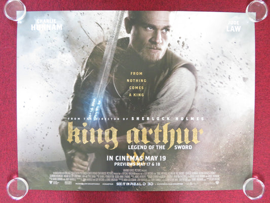 KING ARTHUR: LEGEND OF THE SWORD UK QUAD (30"x 40") ROLLED POSTER C. HUNNAM 2017