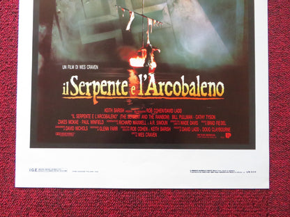 THE SERPENT AND THE RAINBOW ITALIAN LOCANDINA POSTER WES CRAVEN B. PULLMAN 1988