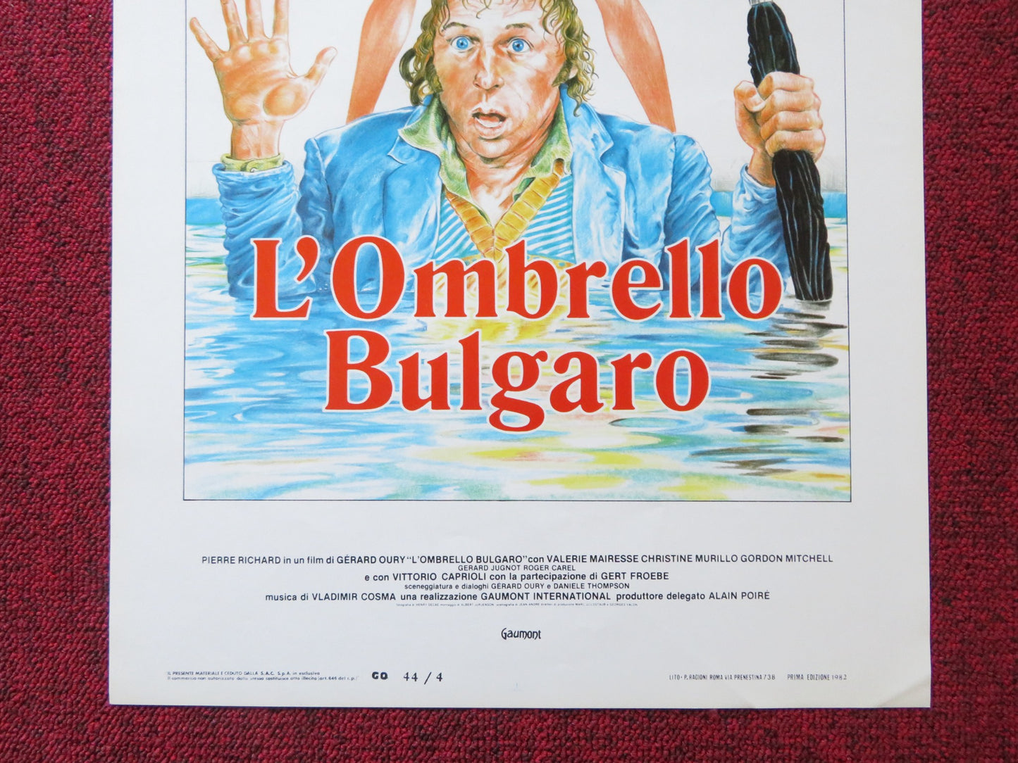 THE UMBRELLA COUP ITALIAN LOCANDINA POSTER PIERRE RICHARD GERARD OURY 1980