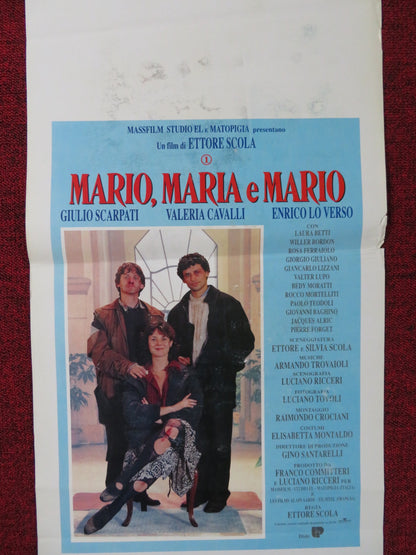 MARIO, MARIA E MARIO ITALIAN LOCANDINA POSTER GIULIO SCARPATI V. CAVALLI 1993