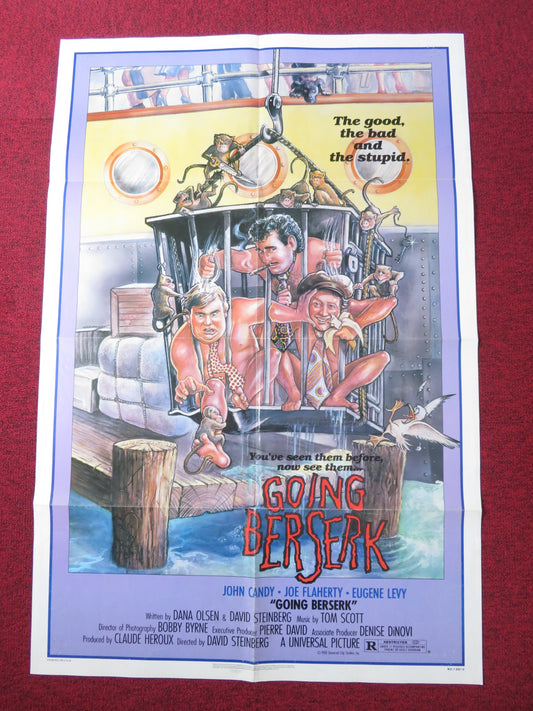 GOING BERSERK FOLDED US ONE SHEET POSTER JOHN CANDY JOE FLAHERTY 1983