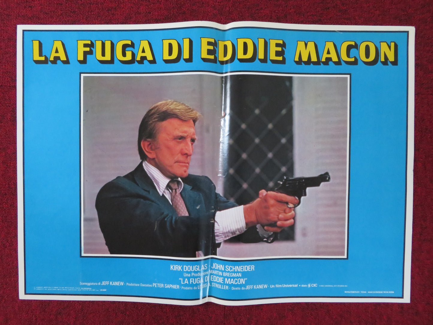 EDDIE MACON'S RUN  - A ITALIAN FOTOBUSTA POSTER KIRK DOUGLAS JOHN SCHNEIDER 1983