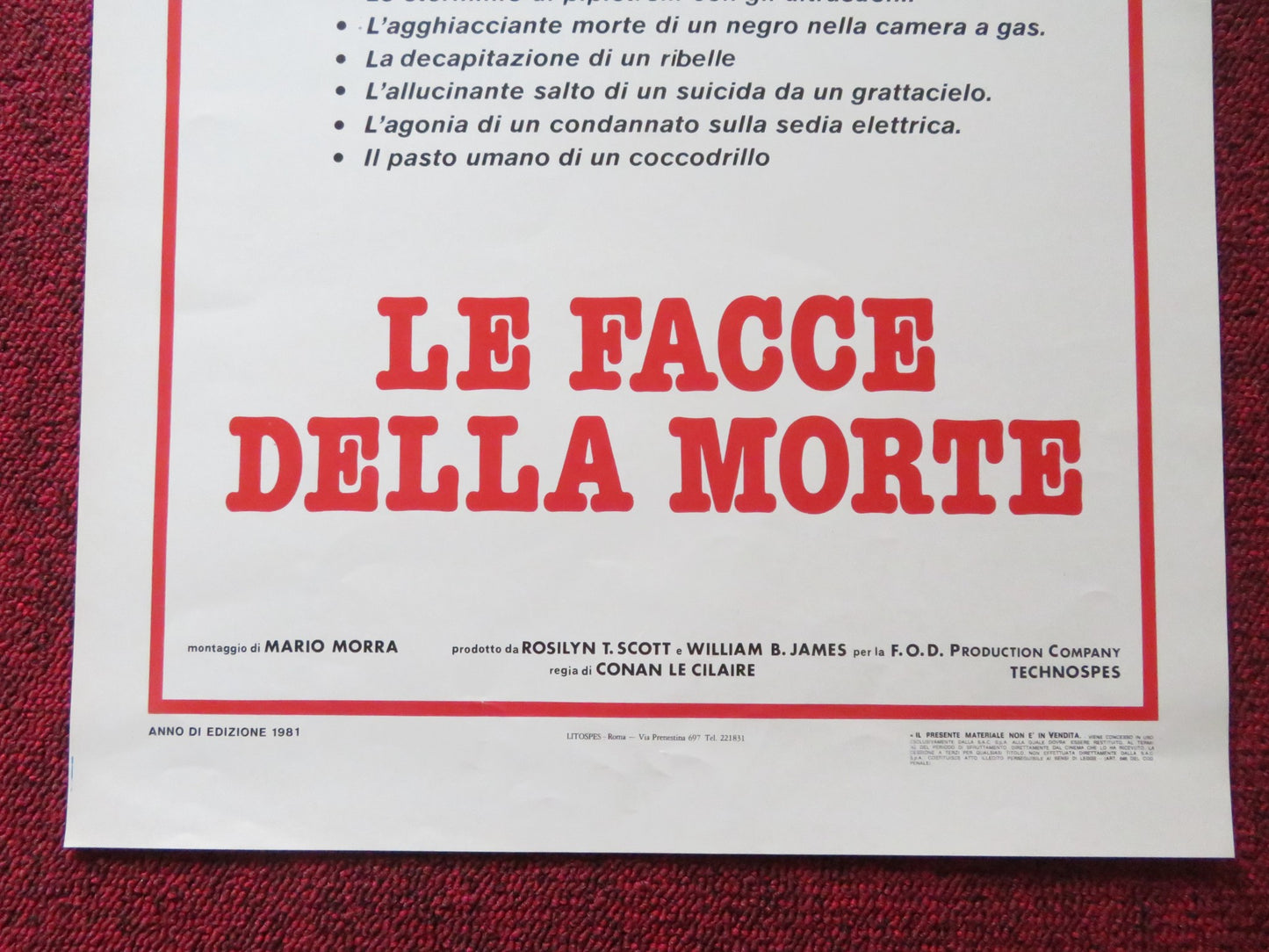 FACES OF DEATH ITALIAN LOCANDINA POSTER  MICHAEL CARR 1981