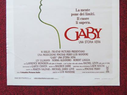 GABY: A TRUE STORY ITALIAN LOCANDINA POSTER LIV ULLMAN NORMA ALEANDRO 1988