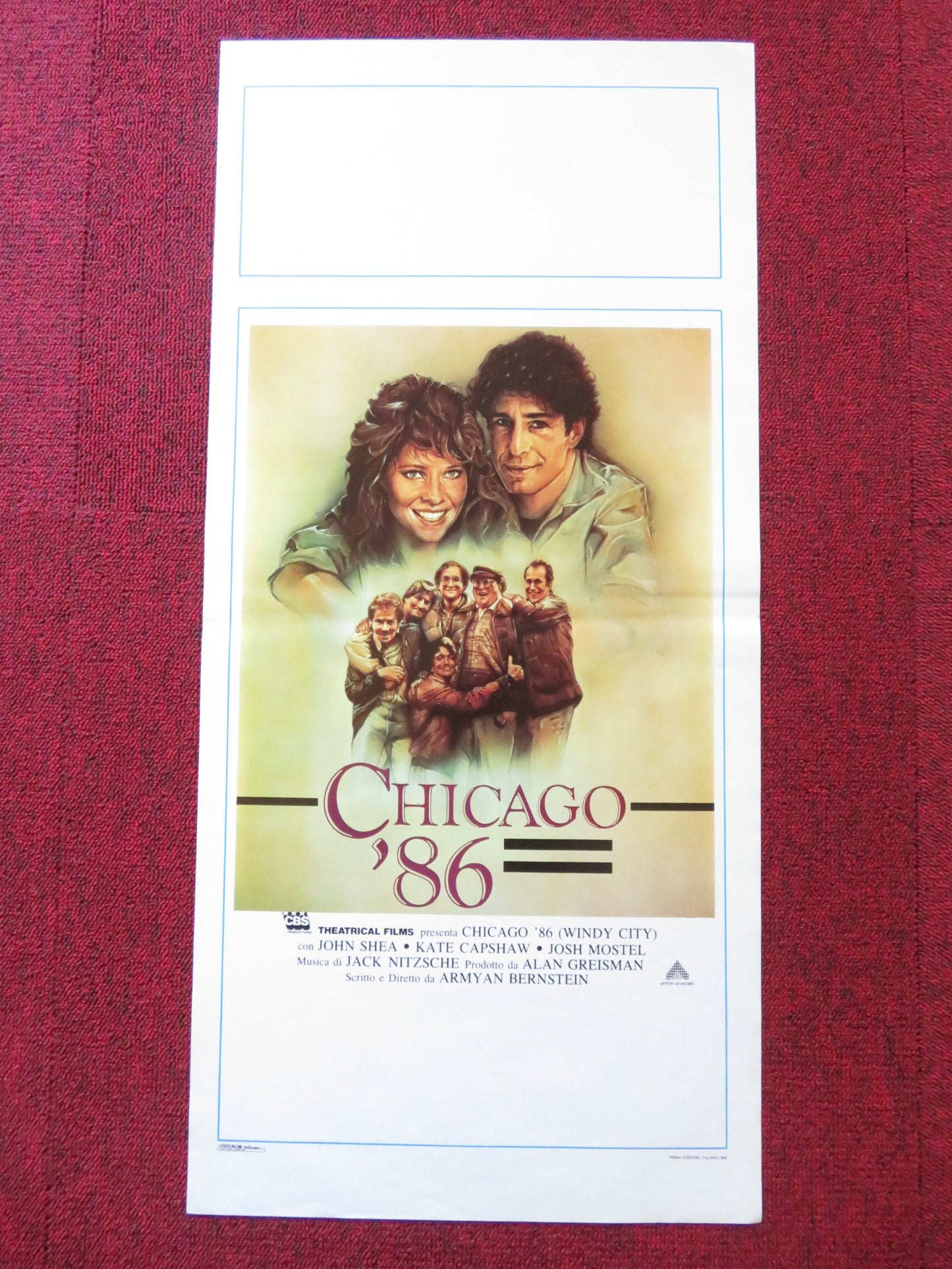 WINDY CITY ITALIAN LOCANDINA POSTER JOHN SHEA KATE CAPSHAW 1986