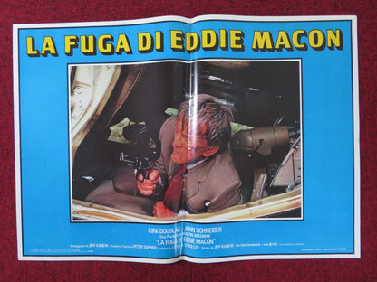 EDDIE MACON'S RUN  - B ITALIAN FOTOBUSTA POSTER KIRK DOUGLAS JOHN SCHNEIDER 1983