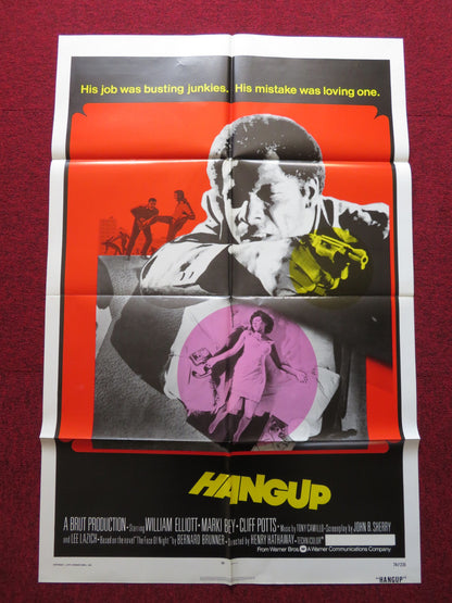 HANGUP FOLDED US ONE SHEET POSTER WILLIAM ELLIOTT MARKI BEY 1974