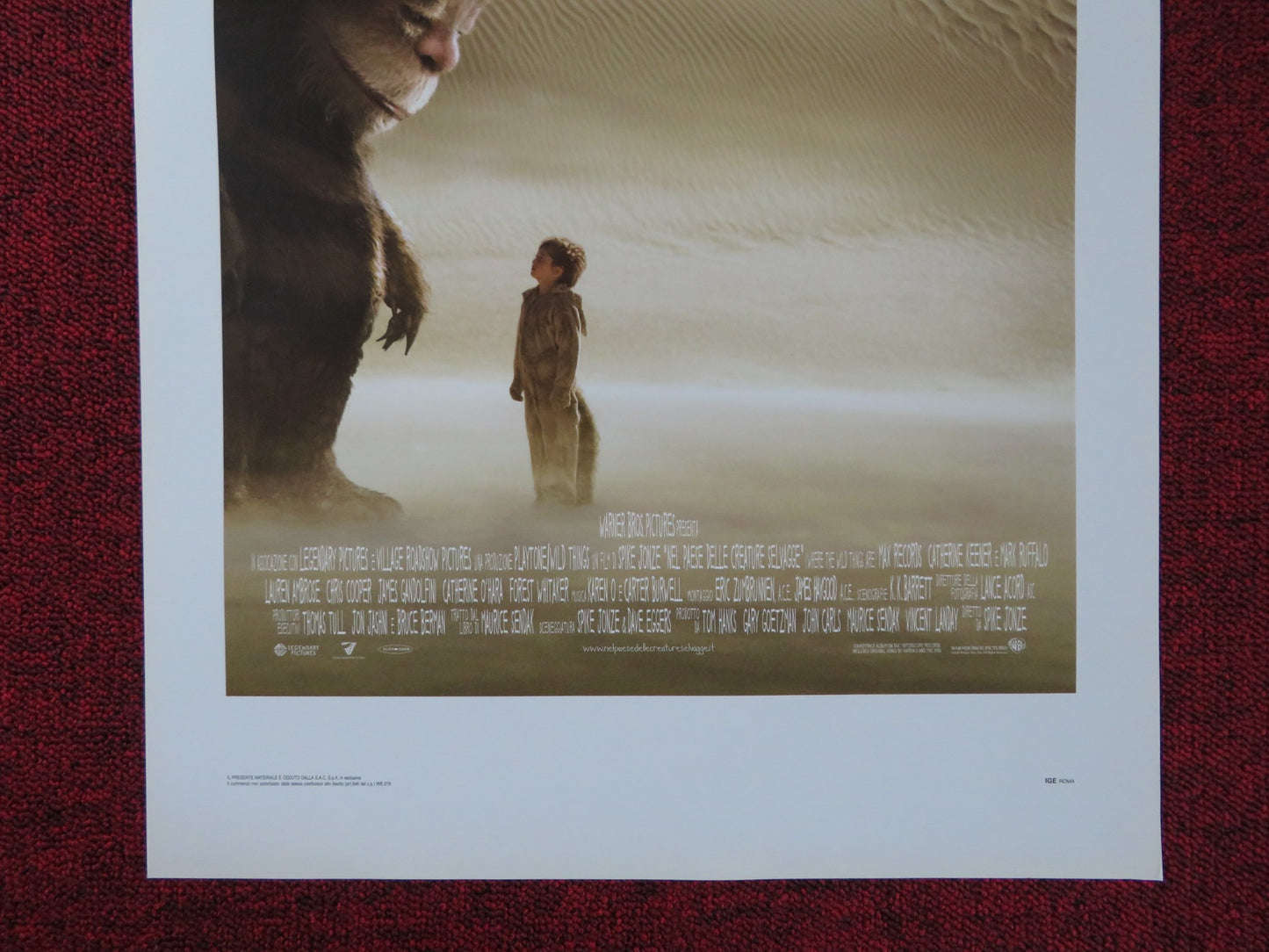 WHERE THE WILD THINGS ARE ITALIAN LOCANDINA POSTER SPIKE JONZE MAX RECORDS 2009