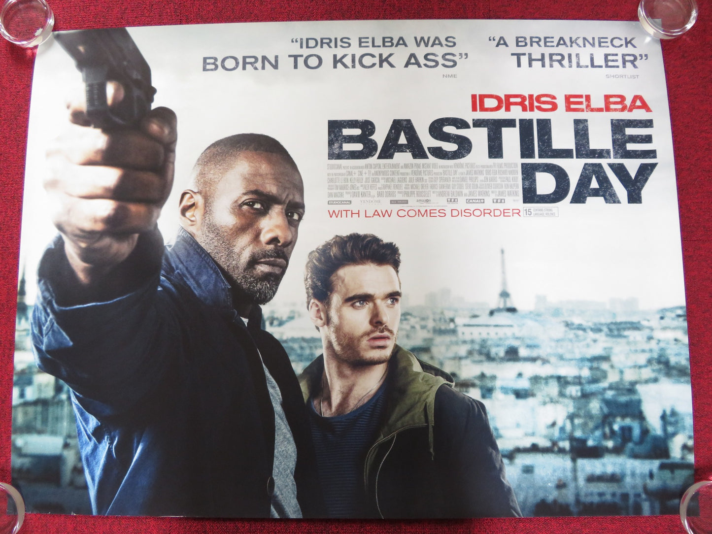 BASTILLE DAY UK QUAD (30"x 40") ROLLED POSTER IDRIS ELBA RICHARD MADDEN 2016