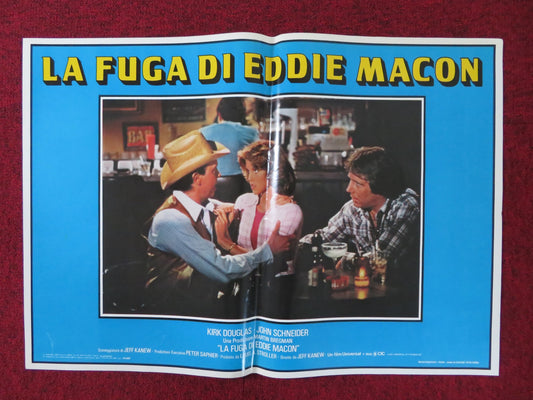 EDDIE MACON'S RUN  - C ITALIAN FOTOBUSTA POSTER KIRK DOUGLAS JOHN SCHNEIDER 1983