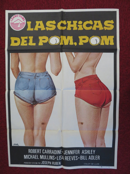 THE POM POM GIRLS SPANISH POSTER ROBERT CARRADINE JENNIFER ASHLEY 1976