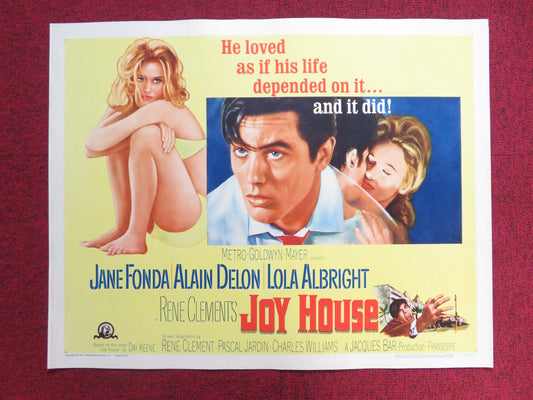 JOY HOUSE US HALF SHEET (22"x 28") POSTER JANE FONDA ALAIN DELON 1964