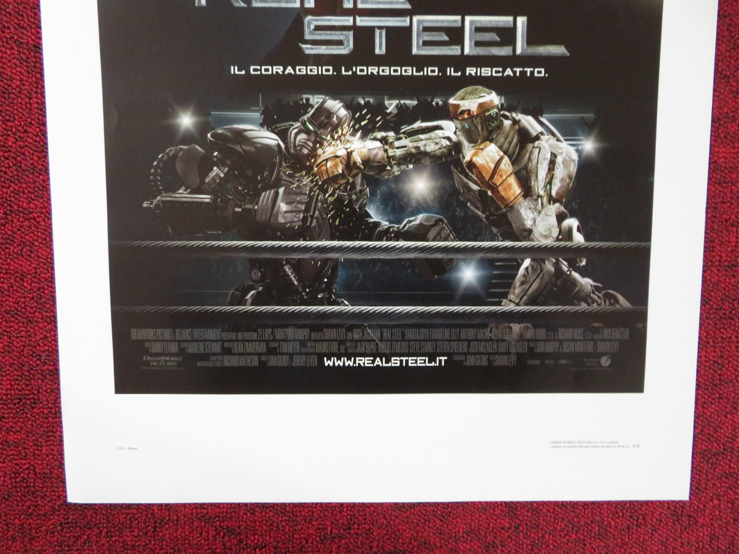 REAL STEEL ITALIAN LOCANDINA POSTER HUGH JACKMAN EVANGELINE LILLY 2011