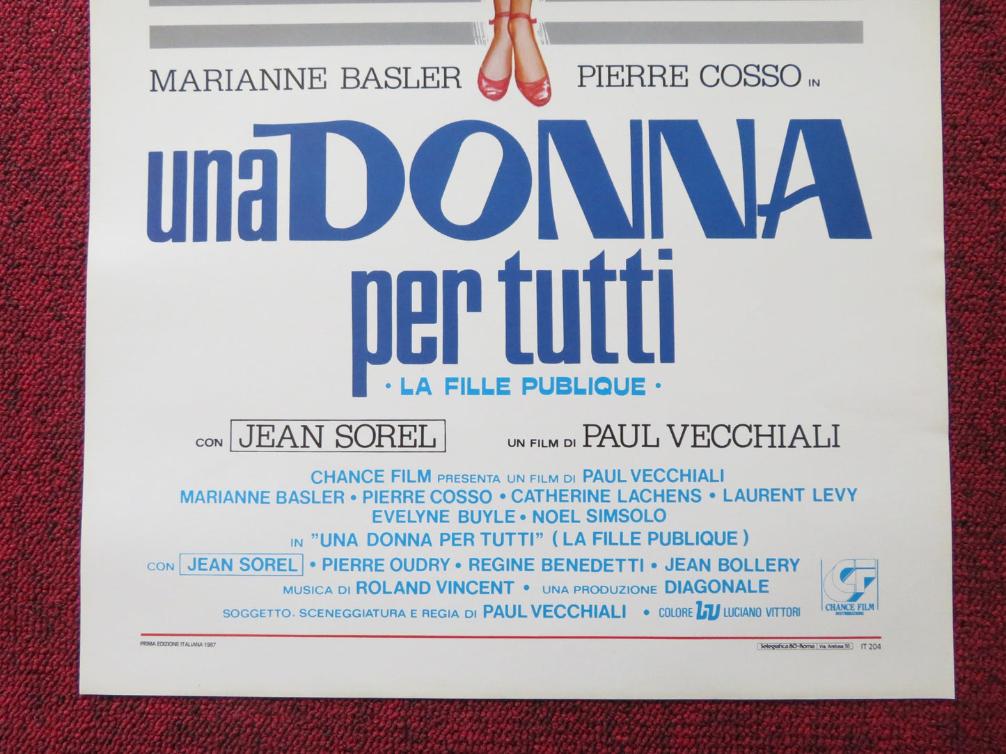 UNA DONNA PER TUTTI ITALIAN LOCANDINA POSTER MARIANNE BASLER JEAN SOREL 1986