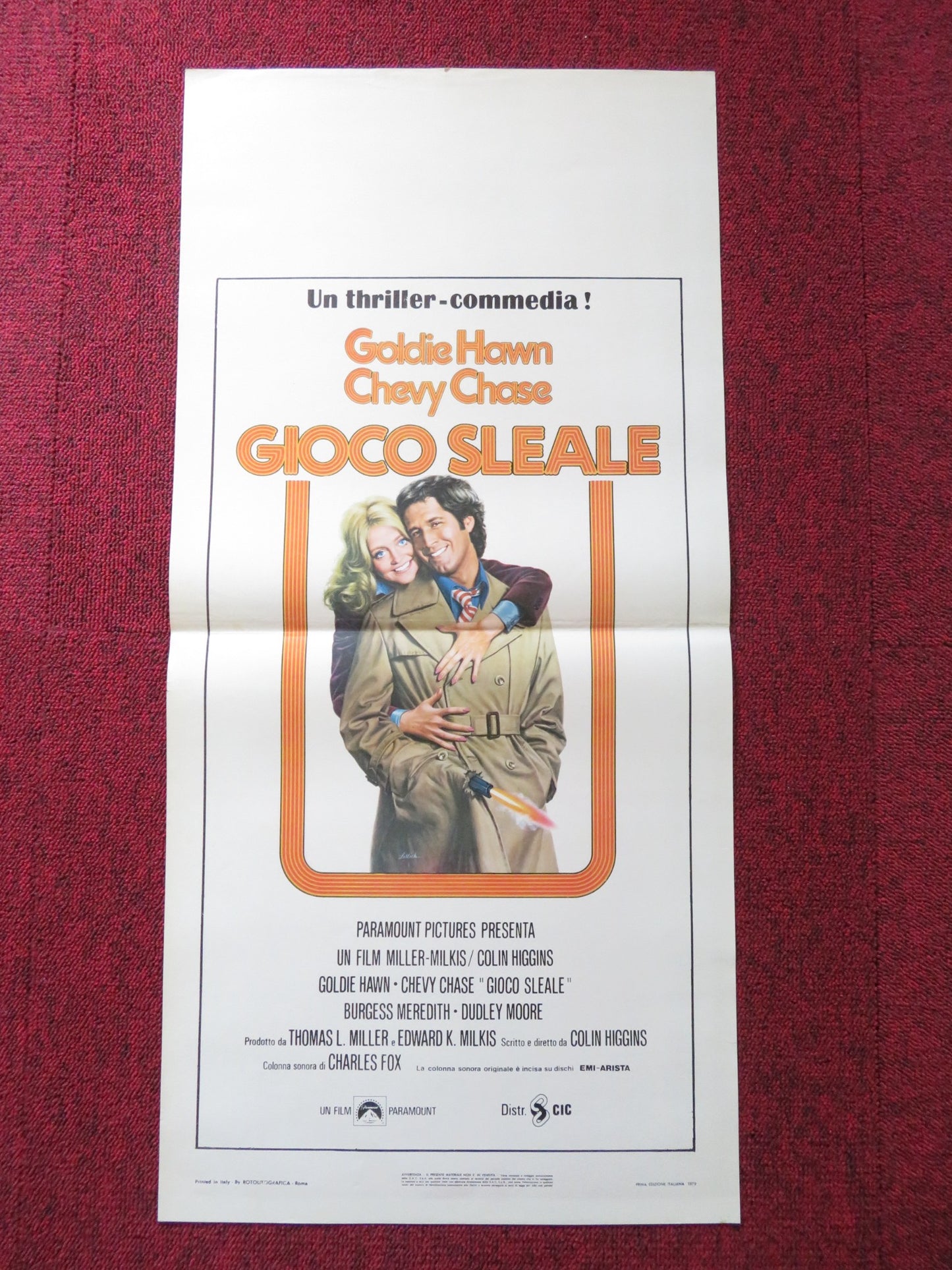 FOUL PLAY ITALIAN LOCANDINA POSTER GOLDIE HAWN CHEVY CHASE 1978