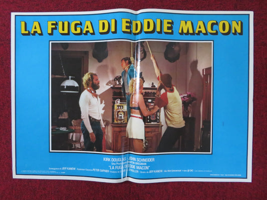 EDDIE MACON'S RUN  - E ITALIAN FOTOBUSTA POSTER KIRK DOUGLAS JOHN SCHNEIDER 1983