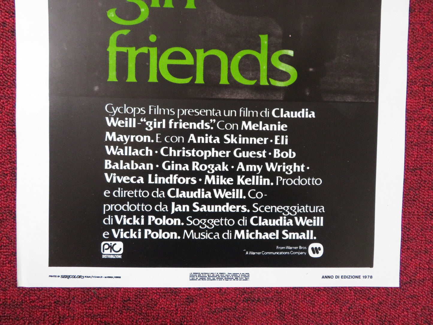 GIRLFRIENDS ITALIAN LOCANDINA POSTER MELANIE MAYRON ANITA SKINNER 1978