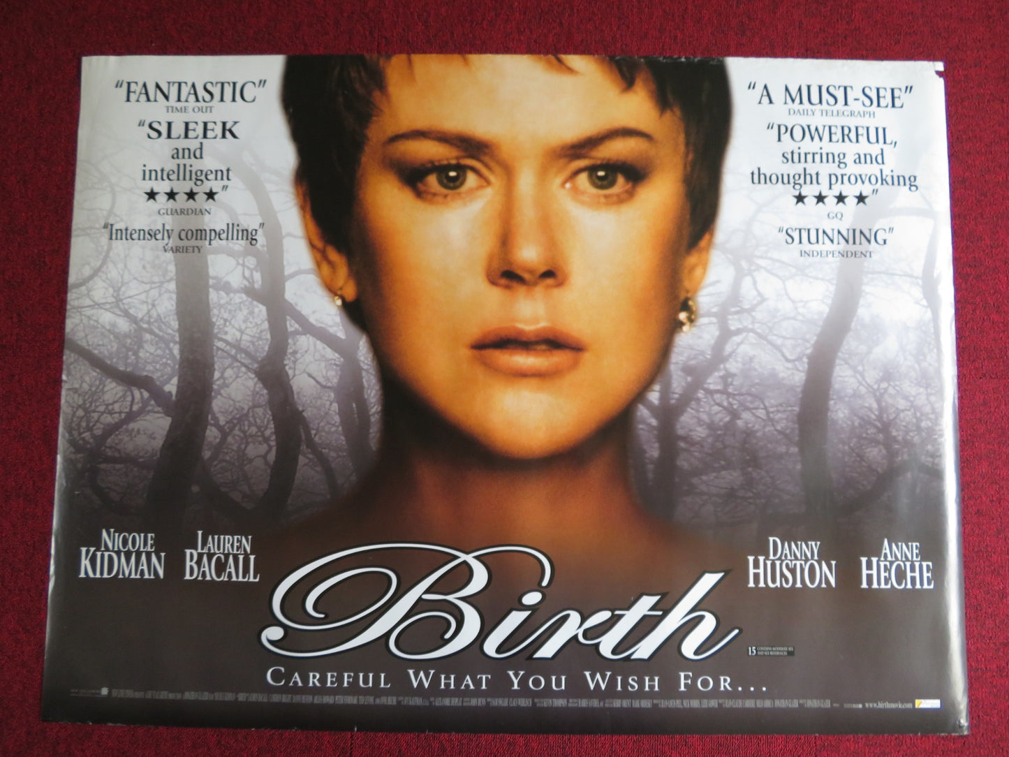 BIRTH UK QUAD (30"x 40") ROLLED POSTER NICOLE KIDMAN LAUREN BACALL 2004