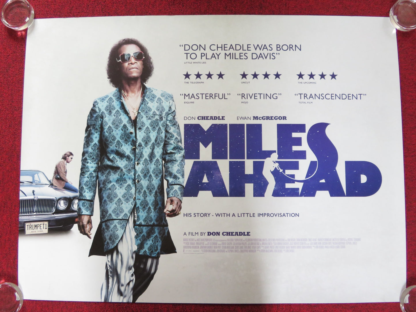 MILES AHEAD UK QUAD (30"x 40") ROLLED POSTER DON CHEADLE EWAN MCGREGOR 2015