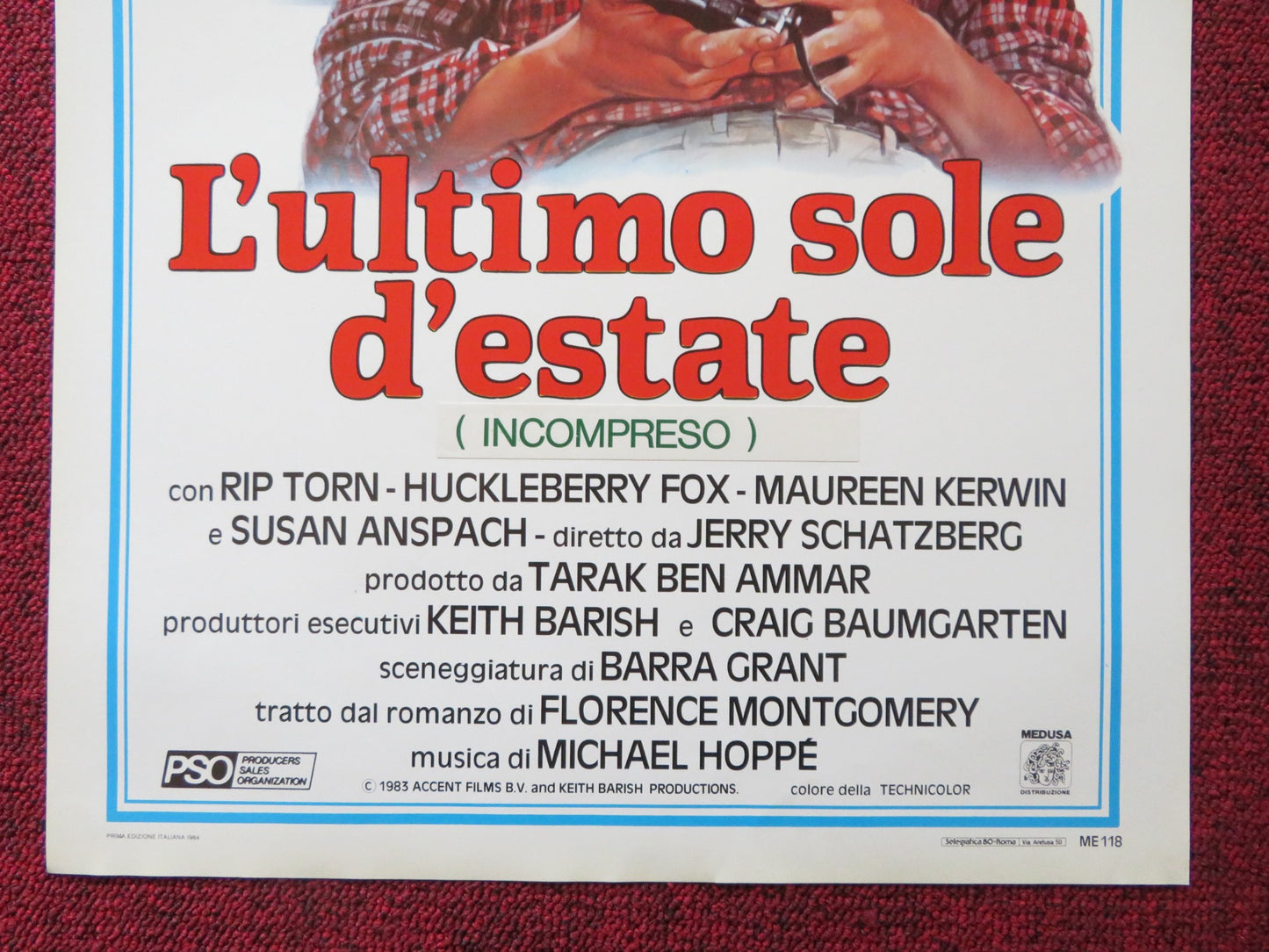 L'ULTIMO SOLE D'ESTATE / MISUNDERSTOOD ITALIAN LOCANDINA POSTER G. HACKMAN 1984