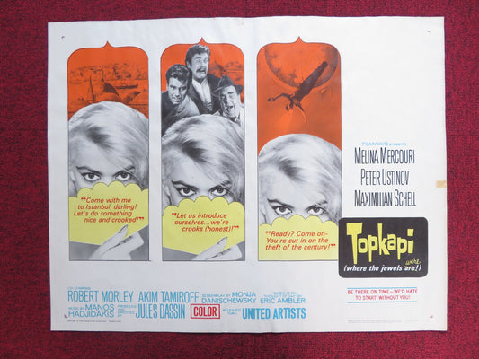 TOPKAPI US HALF SHEET (22"x 28") POSTER MELINA MERCOURI PETER USTINOV 1964