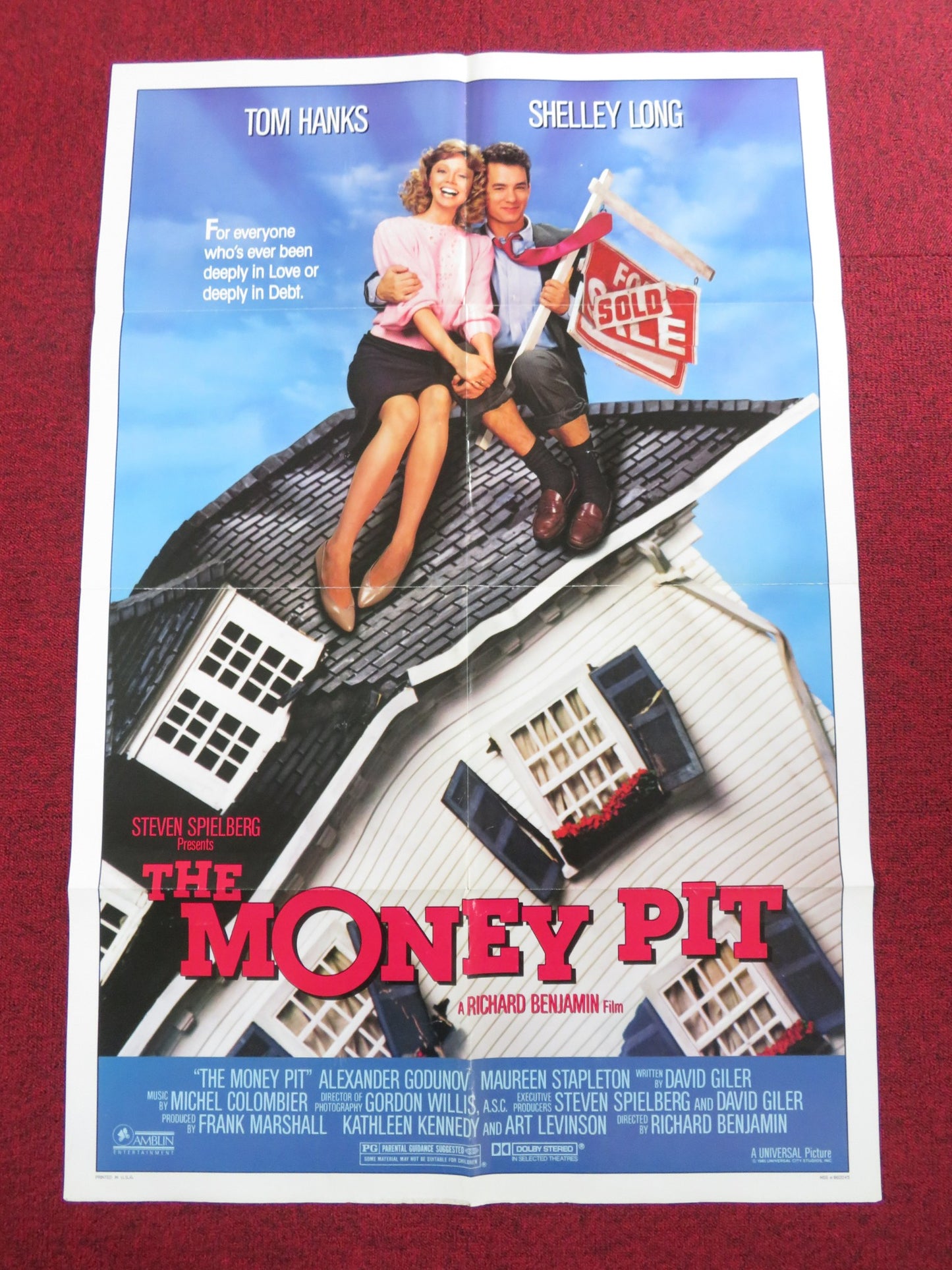 THE MONEY PIT FOLDED US ONE SHEET POSTER TOM HANKS SHELLEY LONG 1985