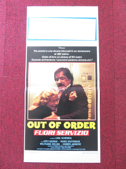 OUT OF ORDER ITALIAN LOCANDINA POSTER GOTZ GEORGE RENEE SOUTENDIJK 1985