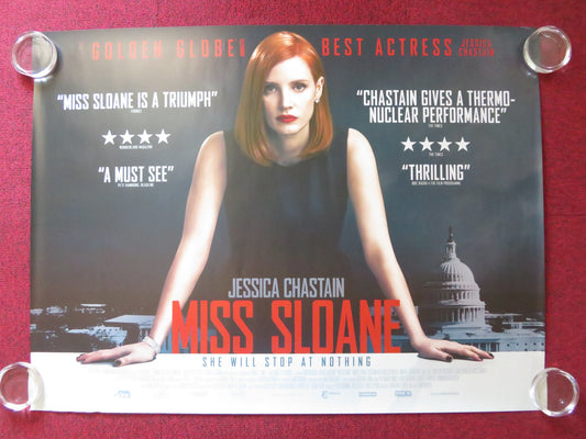 MISS SLOANE UK QUAD (30"x 40") ROLLED POSTER JESSICA CHASTAIN JOHN LITHGOW 2017