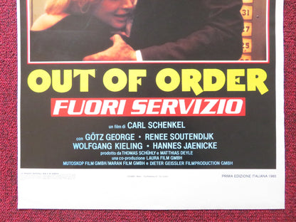 OUT OF ORDER ITALIAN LOCANDINA POSTER GOTZ GEORGE RENEE SOUTENDIJK 1985