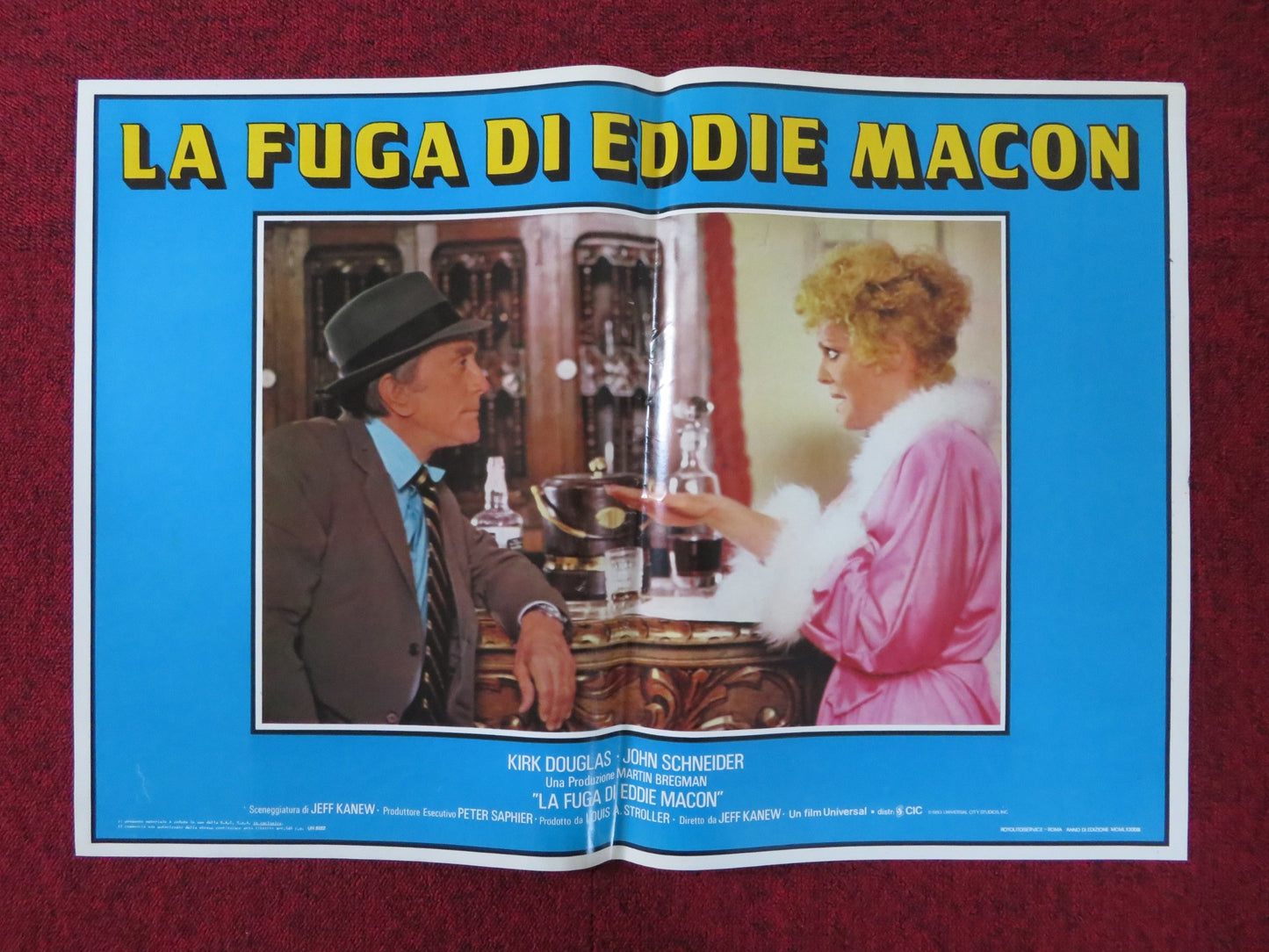 EDDIE MACON'S RUN  - G ITALIAN FOTOBUSTA POSTER KIRK DOUGLAS JOHN SCHNEIDER 1983