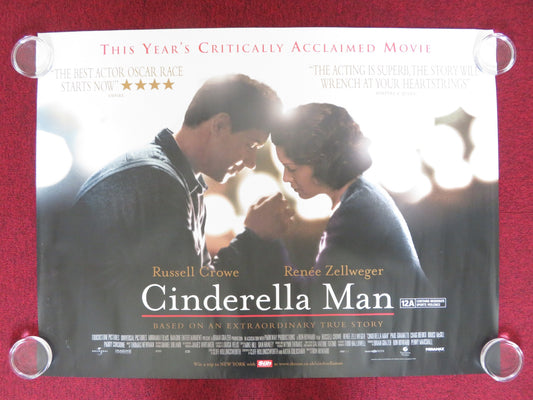 CINDERELLA MAN UK QUAD (30"x 40") ROLLED POSTER RUSSELL CROWE R. ZELLWEGER 2005