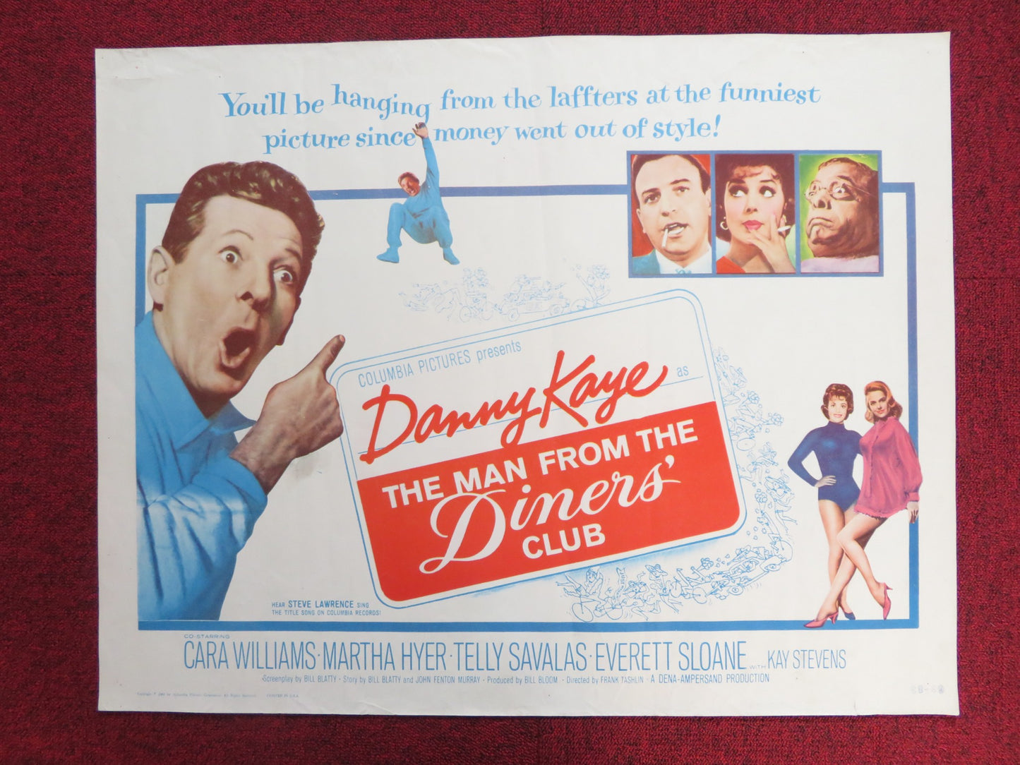 THE MAN FROM THE DINERS' CLUB US HALF SHEET (22"x 28") POSTER DANNY KAYE 1963