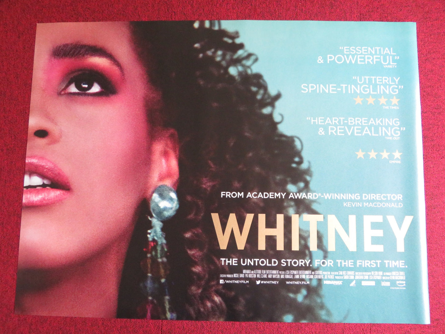 WHITNEY UK QUAD (30"x 40") ROLLED POSTER WHITNEY HOUSTON KEVIN MACDONALD 2018