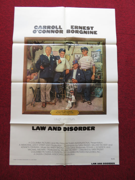 LAW AND DISORDER FOLDED US ONE SHEET POSTER CARROLL O'CONNOR ERNEST BOGNINE 1974