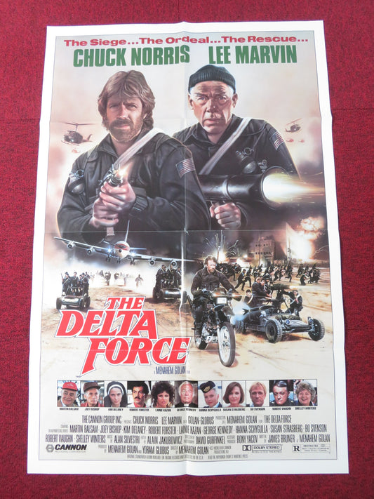 THE DELTA FORCE FOLDED US ONE SHEET POSTER CANNON CHUCK NORRIS LEE MARVIN 1986