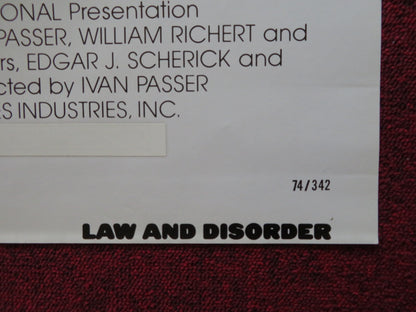 LAW AND DISORDER FOLDED US ONE SHEET POSTER CARROLL O'CONNOR ERNEST BOGNINE 1974