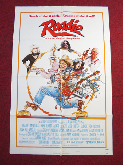 ROADIE - STYLE B FOLDED US ONE SHEET POSTER MEAT LOAF ALICE COOPER 1980