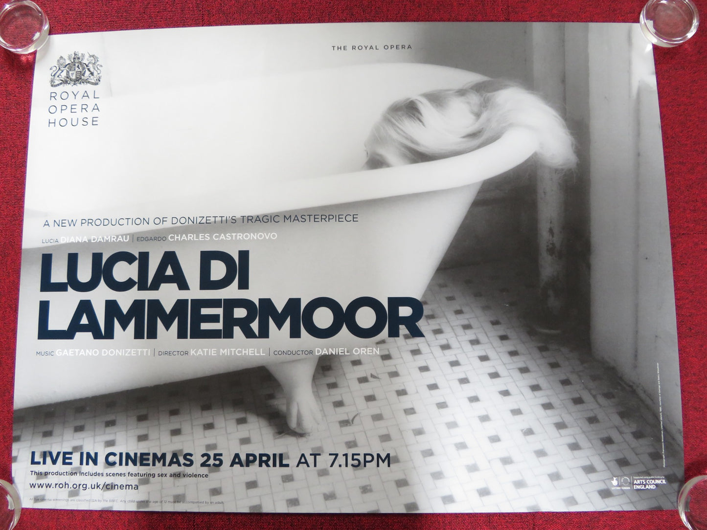 LUCIA DI LAMMERMOORE UK QUAD (30"x 40") ROLLED POSTER ROH DIANA DAMRAU 2016