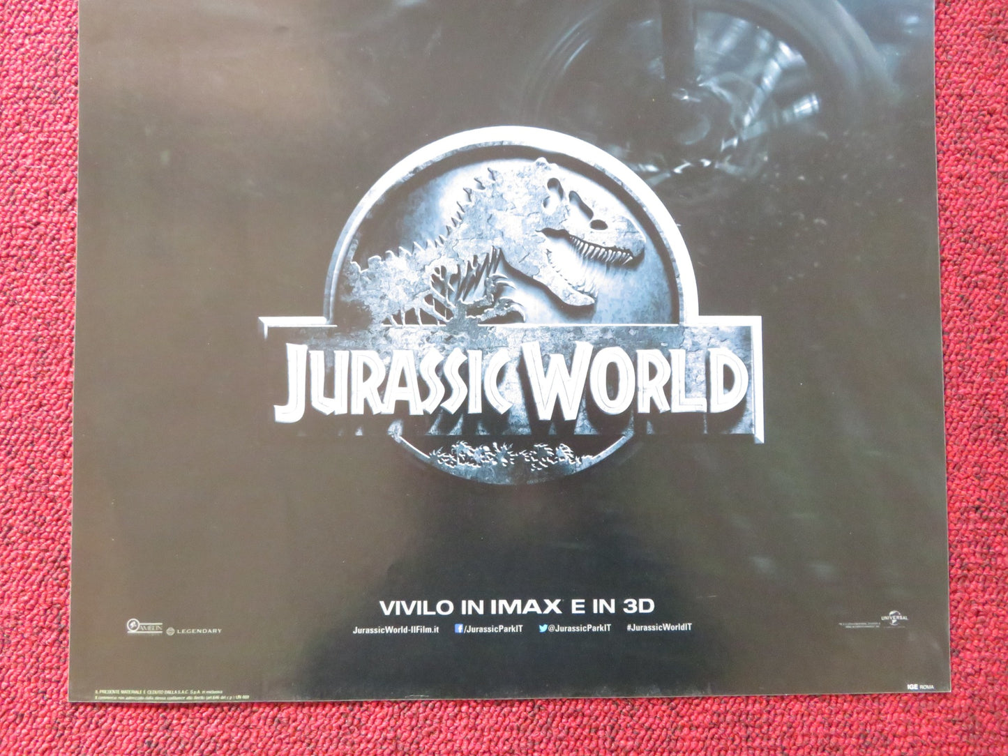 JURASSIC WORLD ITALIAN LOCANDINA POSTER CHRIS PRATT BRYCE DALLAS HOWARD 2015