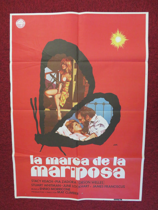 LA MARCA DE LA MARIPOSA / BUTTERFLY SPANISH POSTER ORSON WELLES STACY KEACH 1981