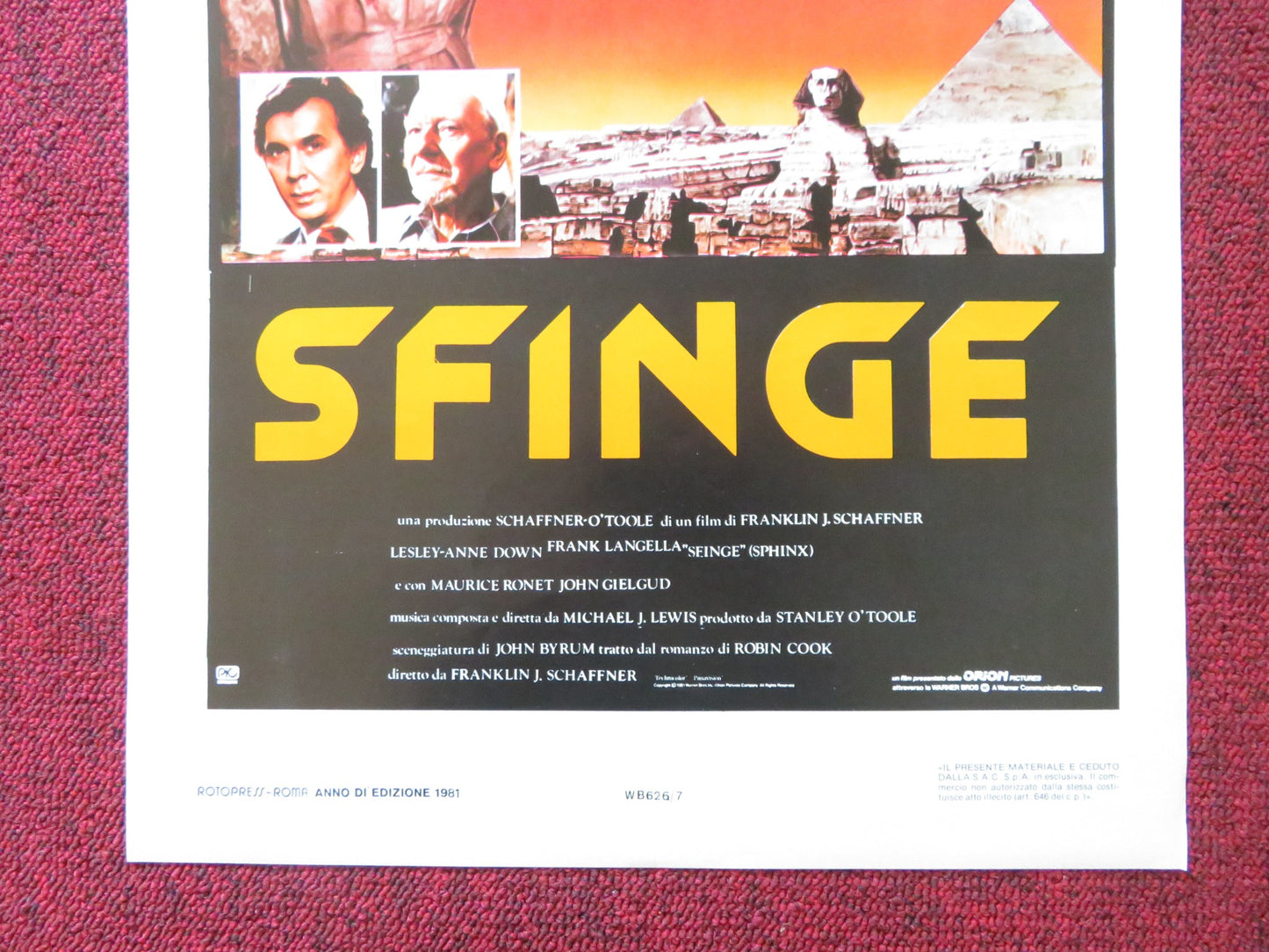 SPHINX ITALIAN LOCANDINA POSTER FRANK LANGELLA 1981