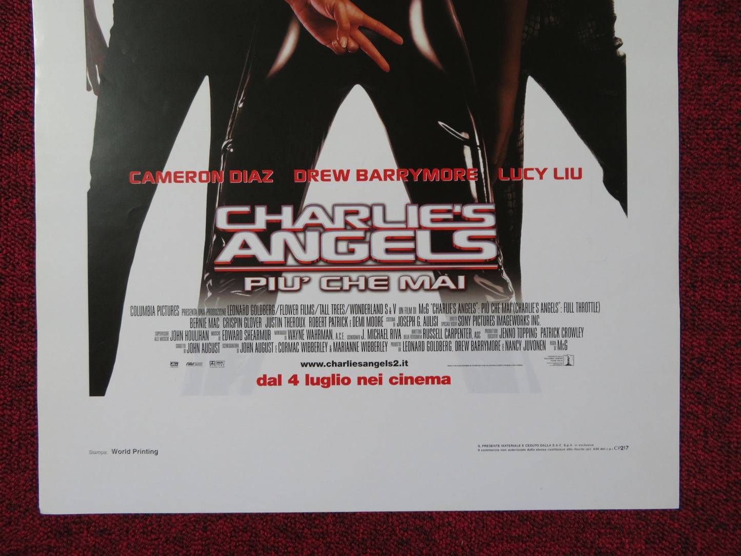 CHARLIE'S ANGELS: FULL THROTTLE ITALIAN LOCANDINA POSTER CAMERON DIAZ 2003