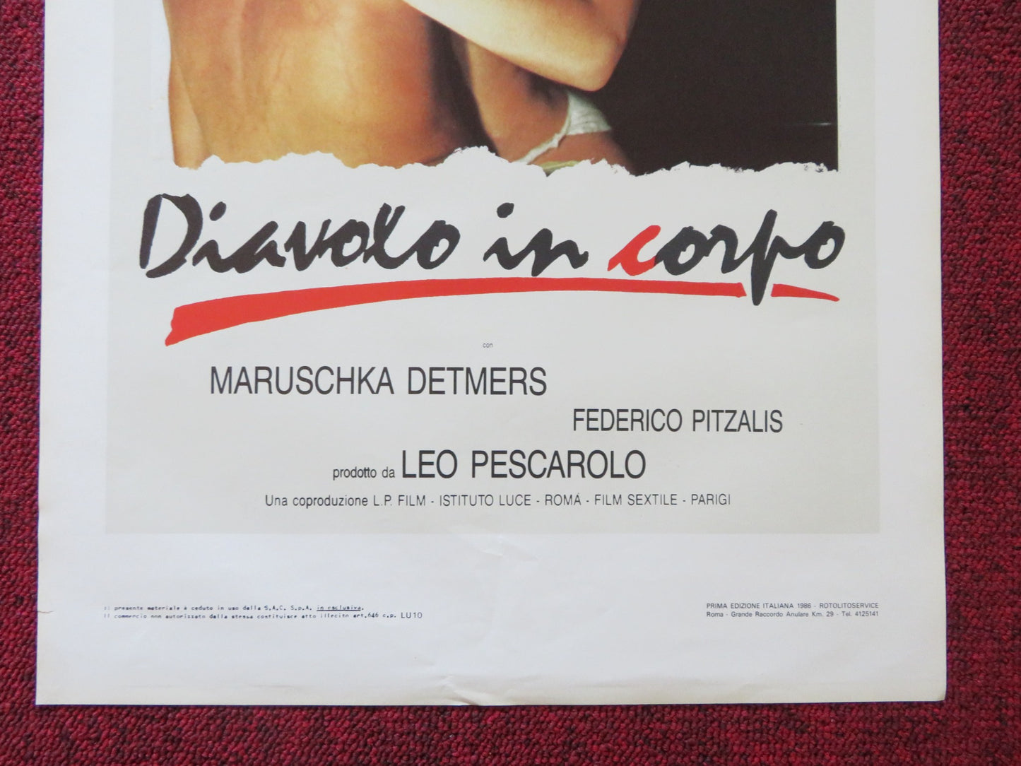 DEVIL IN THE FLESH ITALIAN LOCANDINA POSTER MARUSCHKA DETMERS 1986