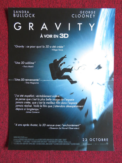 GRAVITY FRENCH (15.5" x 20.5") POSTER SANDRA BULLOCK GEORGE CLOONEY 2013