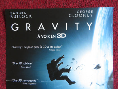 GRAVITY FRENCH (15.5" x 20.5") POSTER SANDRA BULLOCK GEORGE CLOONEY 2013