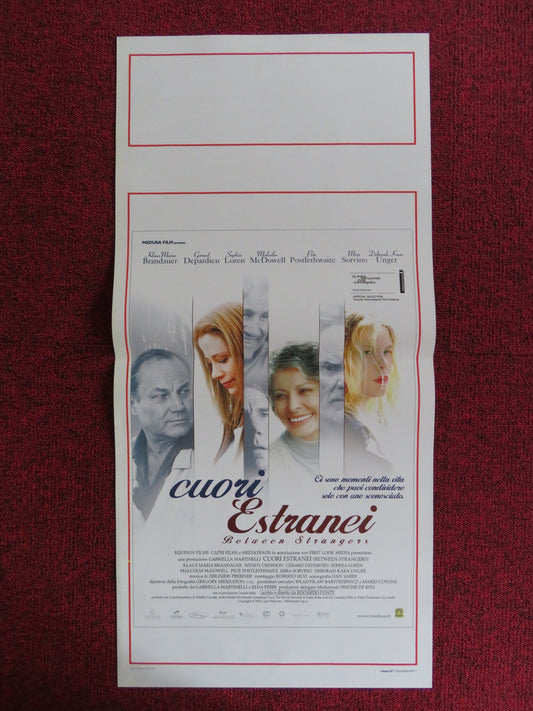 BETWEEN STRANGERS ITALIAN LOCANDINA POSTER SOPHIA LOREN GERARD DEPARDIEU 2002