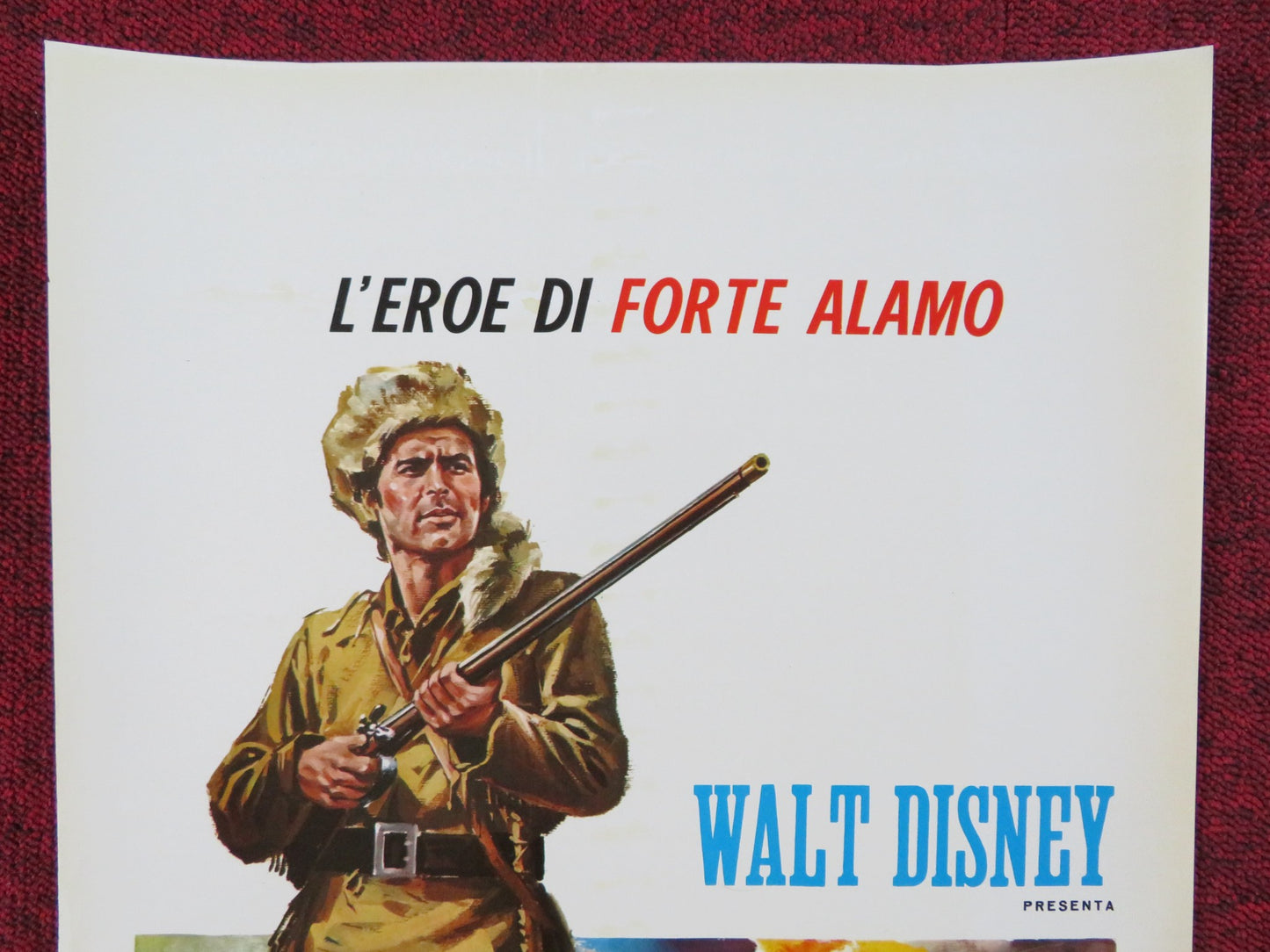 DAVY CROCKETT: KING OF THE WILD FRONTIER ITALIAN LOCANDINA POSTER DISNEY 1967