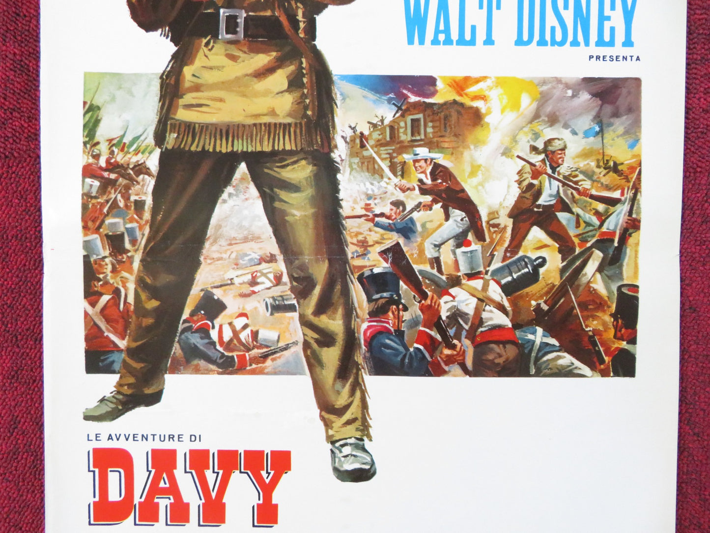 DAVY CROCKETT: KING OF THE WILD FRONTIER ITALIAN LOCANDINA POSTER DISNEY 1967