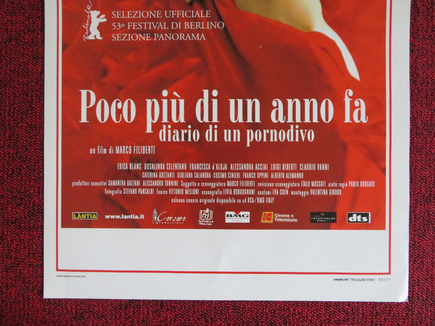 POCO PIU DI UN ANNO FA DIARIO DI UN PORNODIVO ITALIAN LOCANDINA POSTER 2003